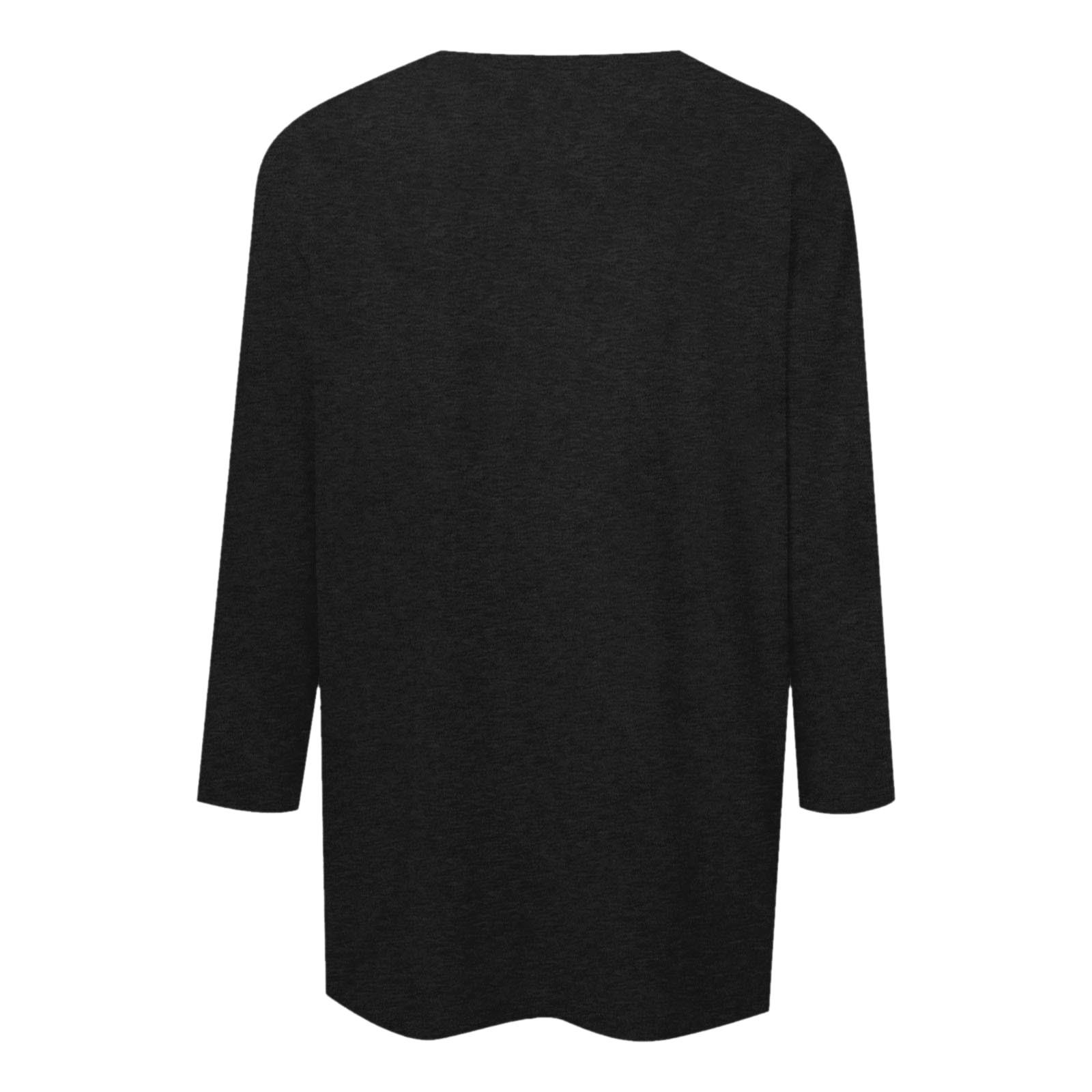 thumbnail image 2 of Top de manga 3/4 y cuello cuadrado con bloques de color para mujer: blusa elegante y casual para el verano, corte holgado, 2 of 6